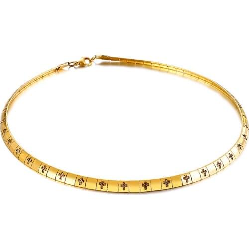 New Jewelry Simple Titanium Steel Womens Cross Short Necklace