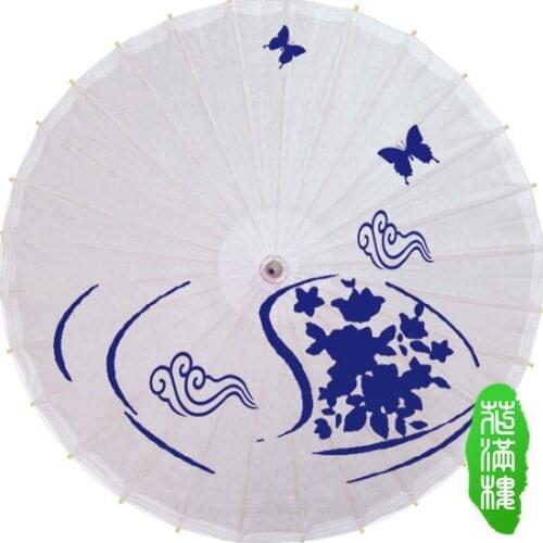 Dia 50CM Blue Butterfly Picture Oilpaper Umbrella Chinese Classical Craft Handmade Parasol Dance Gift Small Umbrella for Child