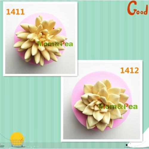 Mom&Pea 1411-2 Free Shipping Flower Silicone Mold Cake Decoration Fondant Cake 3D Mold Soap Mold Food Grade