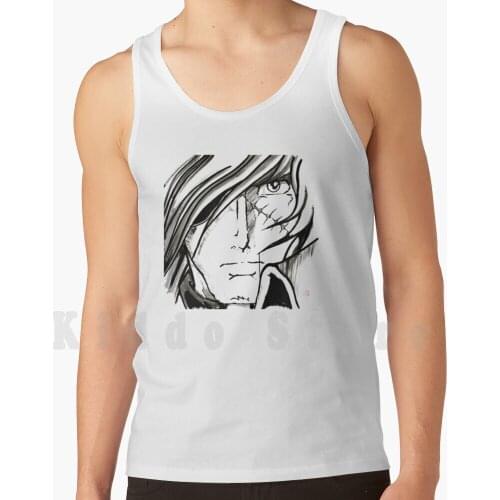 Captain Harlock Face tank tops vest sleeveless Captain Harlock Pirate Space Albator Manga Japan