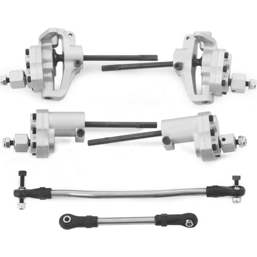 Metal Front Rear Portal Axles with Steering Link for 1/10 RC Crawler Axial SCX10 II 90046 90047 AR44 Axle Upgrade Parts