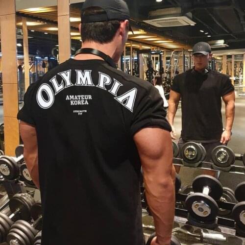 Fitness Men T-shirt Loose Summer male Tshirt Fashion Tops Streetwear Male Hip Hop Brand Clothing New Tee