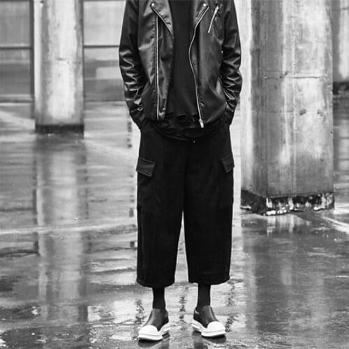 Original design wide-leg pants, dark abstinence series, Yamamoto style four seasons loose straight mens casual pants