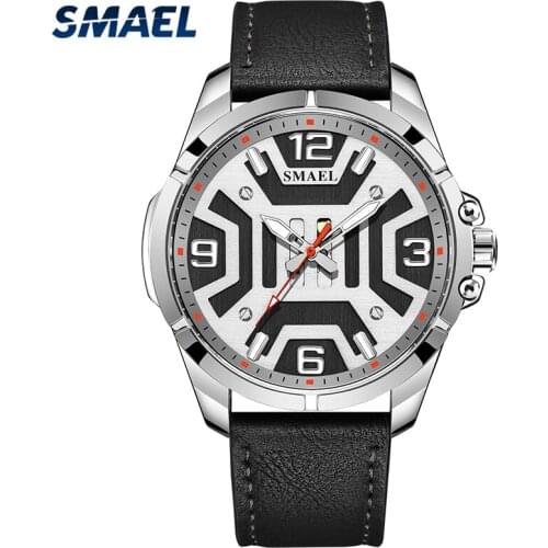 SMAEL Casual Sports Watch for Men New Top Brand Luxury Military Waterproof Leather Quartz Wrist Watches Mens Clock Reloj Hombre