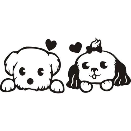 32*14CM Reflective Car Stickers Cartoon DOG On The Side Door Stickers Personalized Bumper Sticker