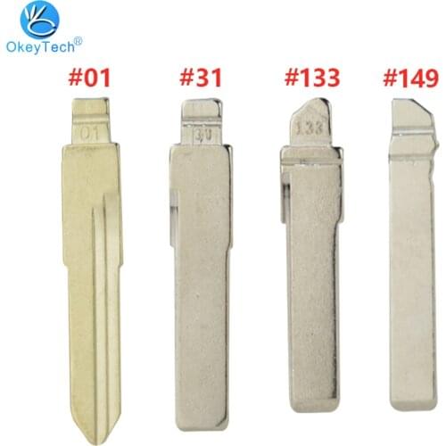 OkeyTech 1PC Car key Blade for Audi VW Polo Passat B5 Tiguan Golf Santana Bora Seat Skoda HU66 Auto Key Blank #01 #31 #86 #133