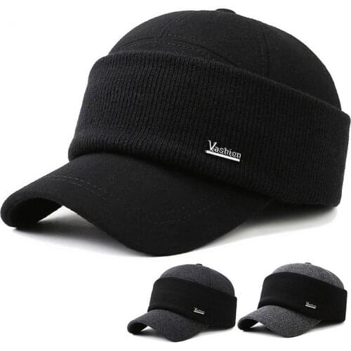 Autumn And Winter Men Baseball Caps Male Earflap Hat Woolen Protect The Face Multifunction Warm Outdoor Fashion BQ0277