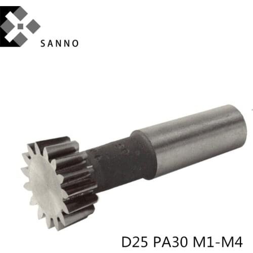 HSS Taper shank gear shaper cutter D25 / D38 pressure angle PA30 M1 - M5 straight tooth module involute gear hob shaper cutter