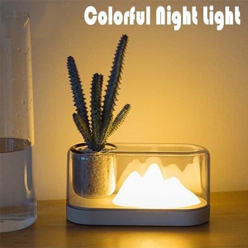 Led Table Lamp Colorful Dimming Bedside Lamp Bedroom Desk Decoration Atmosphere Mountain Lamp Home Desktop Creative Decoration