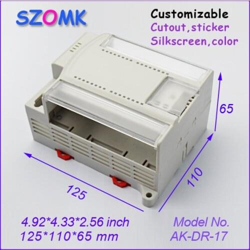 Szomk din rail enclosure plastic box (1 pcs) 125*110*65mm electronics 2014 new electronics plastic housing case