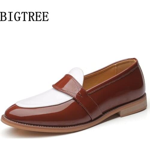 Formal Shoes Men Office Italian Brand Loafers Men Dress Shoes Brown Dress Wedding Shoes Men Classic Coiffeur Wedding Dress 2021
