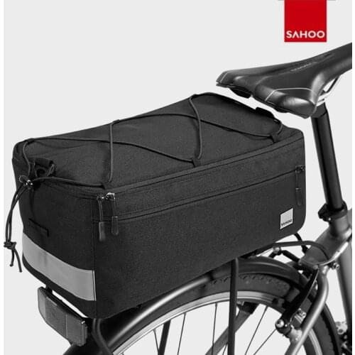 Cycling Trunk Bag 8L Rear Luggage Carrier Heat Insulated Pannier Bicycle Rear Rack Cooler Pouch Shoulder Carry Light Reflective