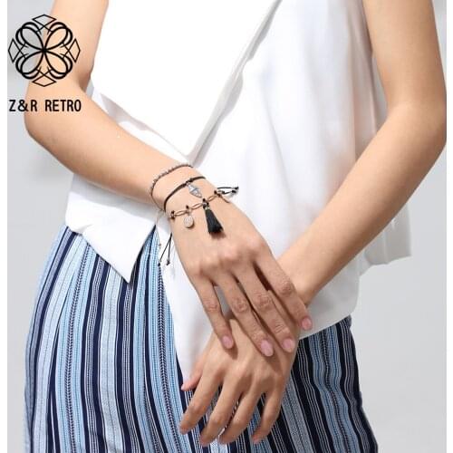 Черные браслеты Z&R RETRO China At AliExpress