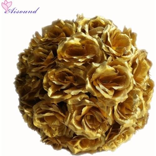 1PC 50cm Full Flower Ball Artificial Silk Rose Wedding Centerpieces Kissing Pomanders Marriage Party Decor Flori Super big