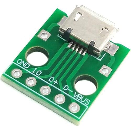 10PCS MICRO USB to Dip 2.54mm Female B Type Mike 5PIN SMD to Straight Plug Welded Female Head