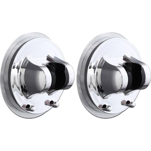 2PCS Adjustable Shower Head Holder Self-Adhesive Handheld Showerhead Rack Punch-Free Bathroom Wall Mount Bracket