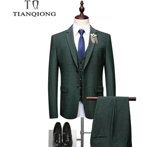 2019 Spring Autumn Mens Suits Wedding Groom Costume Homme Slim Fit Party Dinner Prom Suit (Blazers+Pants+Waistcoat)