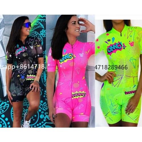 2020 Couple cycling wear Womens Triathlon Short Sleeve Cycling Jersey Sets Skinsuit Maillot Ropa Ciclismo Go Jumpsuit 4 color