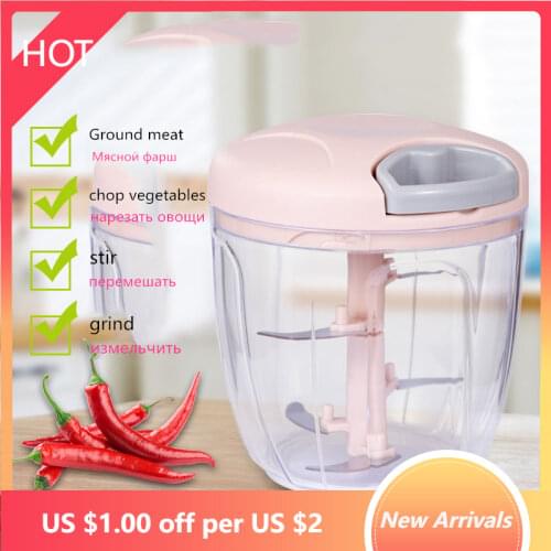 900ml Manual Vegetable Meat Cutter Chopper Grinder Carrot Slicer Garlic Onion Chopper Multifunctional Kichen Accessories Gadgets