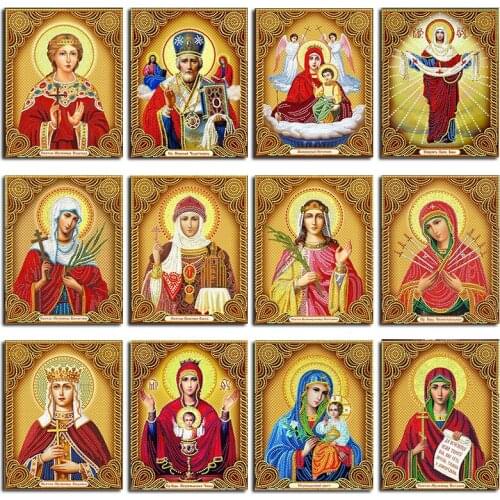 MUXUN DIY Diamond Painting Madonna Full Square Diamond Embroidery Religion Home Decoration 5D Diy Mosaic Home Rhinestone Gift