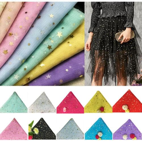 Sparkle Star Mesh Tulle Fabric 150*100cm Net Tulle Wedding Party Decoration Material DIY Sewing By the Metre