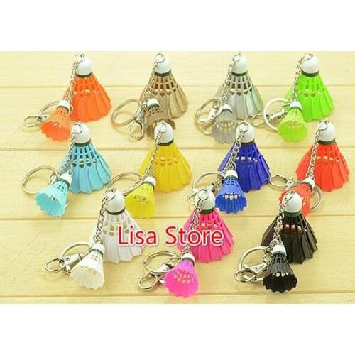 Free Ship 50pcs S L S+L 3cm 5cm Badminton DIY Keychain Cell Phone Straps Fashion DIY Phone Strap Bag Pendant Chirstmas Gift