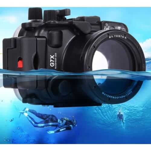 PULUZ 40m Underwater Depth Diving Case Waterproof Camera Housing for Canon G7 X, for Canon G7 X Mark II