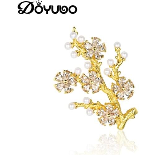 DOYUBO Silver Brooches For Clothes