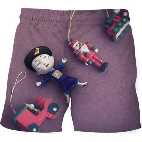 Summer Style New Cartoon T-shirts Cute Zombie Kids Casual Fashion Shorts For 4-14years Childrens Shorts Quick-dry Beach Pants