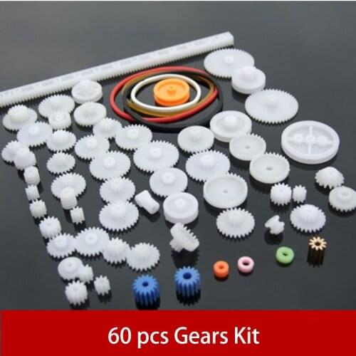 Fine ABS Plastic Gear Kit 0.5M Mixed 60 pcs Different Gears DIY Toy Robot Motor Model Gearbox Accessories