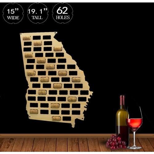 Georgia Wood Craft Cork Map Georgia State Map Artwork Wine Cork Collector Map Gift For Wine Lover Wall Hanging Display Cork Map