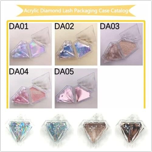Lash Boxes Wholesale Eyelash Packaging Newest Lash Case with Clear Tray 25mm Mink Lash Boxes Packaging Diamond acrylic box