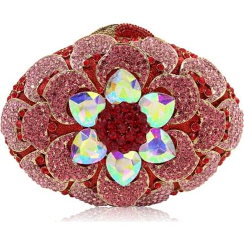 XIYUAN Red Evening Clutch Crystal Bags For Women 2018 Clutches Rhinestone Gold Party Purse Minaudiere Handbags Bridal Handbags