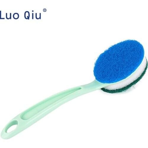 Kitchen removable multipurpose sponge brush wash dishwashing handle brush decontamination brush