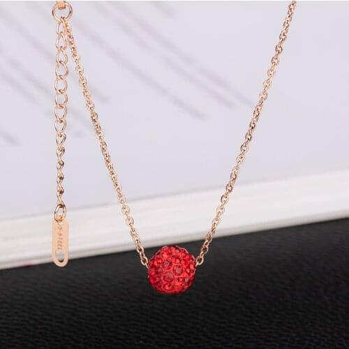 2020 New Fashion Small Ball Necklace Big Bead Pendant New Rhinestone Round Jewelry Lady Wedding Party Gift