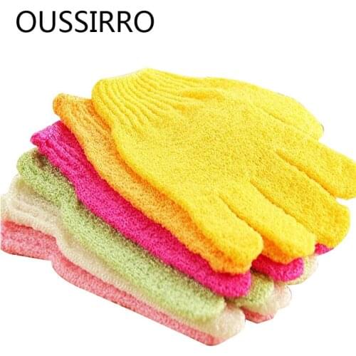 Bath Gloves Bathroom Tools Shower Scrubber Exfoliating Back Scrub Bathroom Bath Glove to Body Massage Sponge Wash Skin Spa Brush