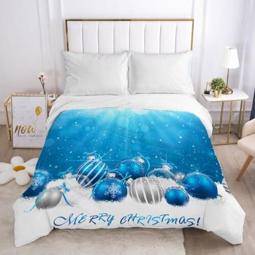 Christmas santa claus Duvet cover Quilt/Blanket/Comfortable Case 140x200 240x220 240x260 Queen King Single Bedding for Home blue