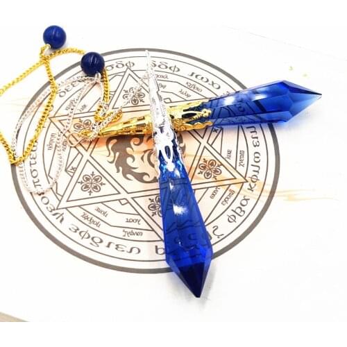 Pendulums for dowsing reiki Chakra healing Glass crystals charms necklace filigree pendant Amulet