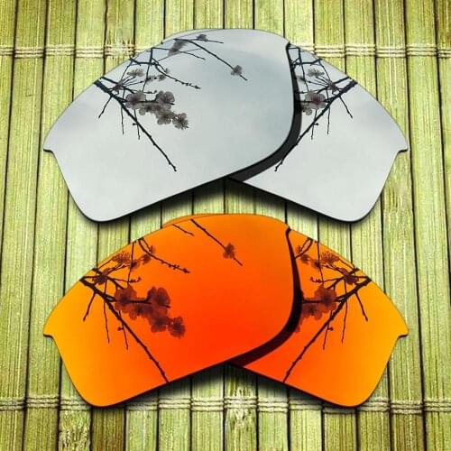 Polarized Replacement Lense For-Oakley Bottle Rocket Sunglasses Frame True Color Mirrored Coating - Chrome&Red Combine Options