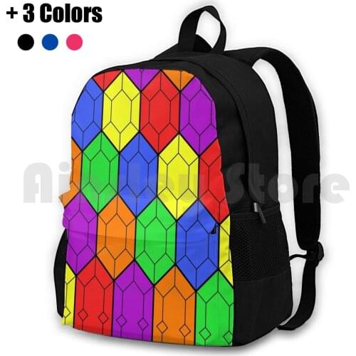 Rainbow Of Rupees Outdoor Hiking Backpack Riding Climbing Sports Bag Legend Of Rupees Rainbow Video Game Video Games