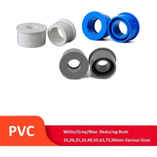 PVC Reducing Bush Reducer 16,20,25,32,40,50,63,75,90mm Metric Solvent Weld Pipe Fitting Pipe Adapter -Various Sizes (OD-ID)