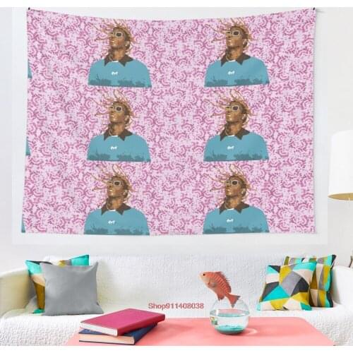 Drawn Young Thug on Petals tapestry witchcraft tapestry Bohemian decoration home decoration Hippie