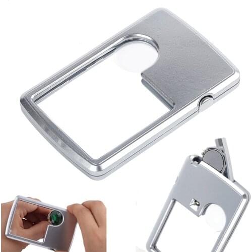 Handheld LED Magnifier Portable 3X 6X Magnifying Glass Ultra-thin Acrylic Len Magnifying Glass with Led Light Jewelry Loupe