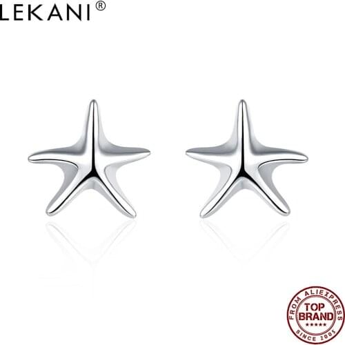 LEKANI Starfish Earring Star Shape Simple Stud Aesthetic Earring Send Girl Friend Birthday Jewelry Gift Counter Quality Hot Sell