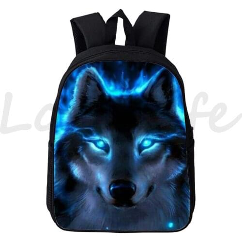 Animal Lion Wolf School Backpack For Boys Girls 3D Printing Wolf Backpack Teenage Book Bags Daily Knapsack kids School Mochila