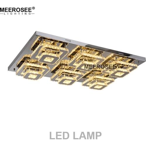 Modern Crystal LED Ceiling Light Fixture Square lamparas de techo Surface Mounted Ceiling Lamp For Bedroom Dining Room