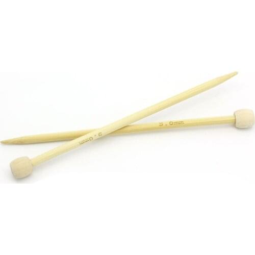 Bamboo SP Knitting Needles Natural Color Hat Scarf DIY Hand Sewing Crochet Hook Sets Accessories (US 8/ UK 6),15 cm long, 1 Pair