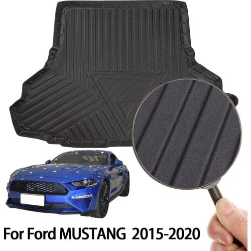 Rear Boot Cargo Mat Fit for Ford Mustang 2015-2020 Black Rubber Car Trunk Liner Cover Protector