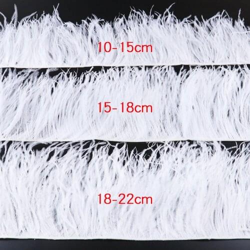 Super High quality Natural Ostrich Feather Trims Ribbon White Ostrich Feather Trimming Fringe lace High-end dress Fabric 1 meter