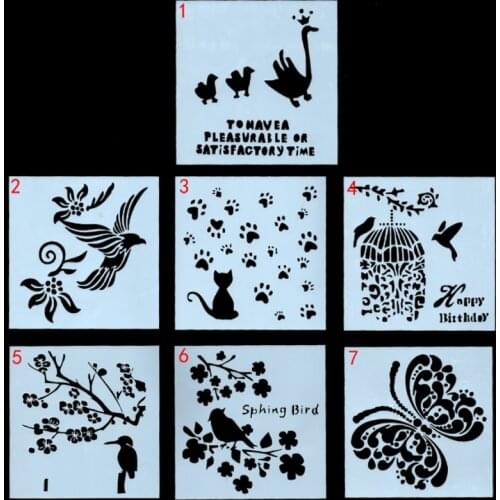 2pc Cat Butterfly Stencil DIY Walls Layering Painting Template Decoration Scrapbook Embossing School Office Supplies Reusable